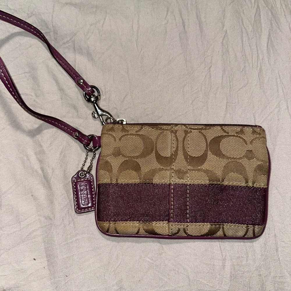 Coach purple wristlet